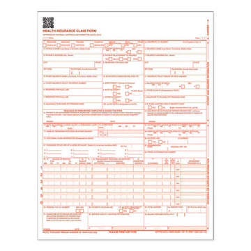 TOPS™ Centers For Medicare And Medicaid Services Claim Forms, Cms1500-hcfa1500, 8.5 X 11, 1-page, 250 Forms-pack freeshipping - TVN Wholesale